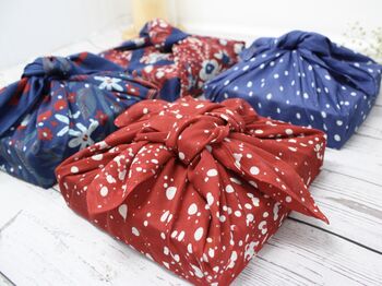 Set Of Three Reusable Fabric Christmas Gift Wraps, 10 of 10