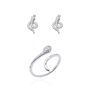 Snake Charm Gift Set | Stud Earrings And Ring, thumbnail 6 of 9