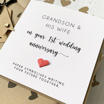 1st Anniversary Card For Grandson And His Wife, 2 of 2