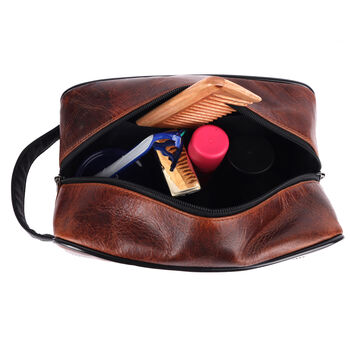 Leather Rugby Wash Bag, 3 of 5