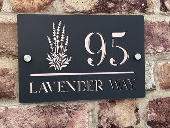 Personalised Lavender Design House Sign Acrylic, 4 of 7