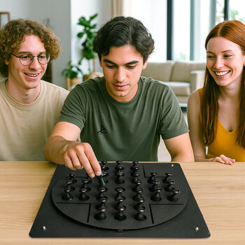 Metal Black Wall Peg Solitaire Board Game, 2 of 8