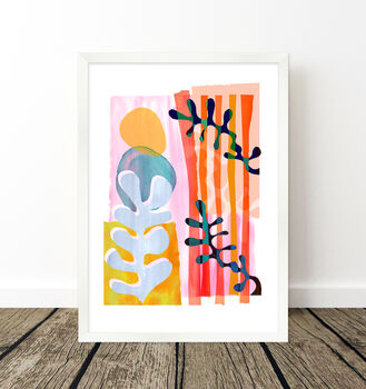 Colourful Abstract Leaf Print Set, 9 of 11
