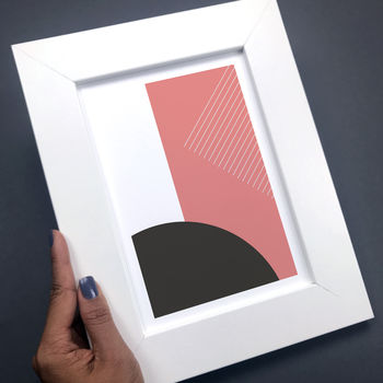 Modern Pink And Grey Geometric Print, 3 of 7