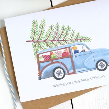 Personalised Classic Car Christmas Card, 4 of 4