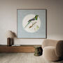 Giant Trogon Moon Art Print – Vintage Japandi Style – Range Of Colours, thumbnail 3 of 8