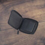 Men's Black Leather Wallet Zip Around Rugged Black Leather Rfid Protected, thumbnail 5 of 7