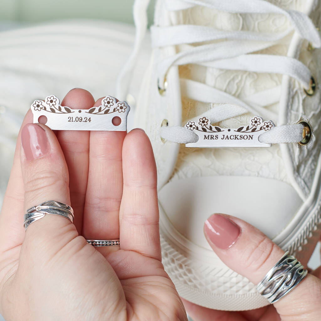 Personalised Bride Metal Shoe Tags, 1 of 5