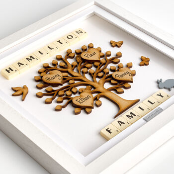 Wooden Family Tree Frame Personalised Gift For Parents, 2 of 12