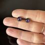Purple Sparkly Fused Glass Sterling Silver Stud Earrings, thumbnail 9 of 9