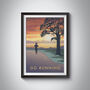 Go Running Travel Poster Art Print, thumbnail 1 of 8