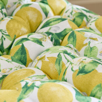 Lemon Print Padded Bench Cushion, 3 of 5