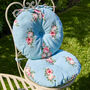 Set Of Two Blue Floral Round Seat Pads, thumbnail 1 of 6