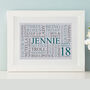 Personalised 18th Birthday Word Art Print, thumbnail 8 of 12
