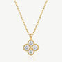 Four Leaf Flower Necklace In 18k Gold Or Silver, thumbnail 3 of 4