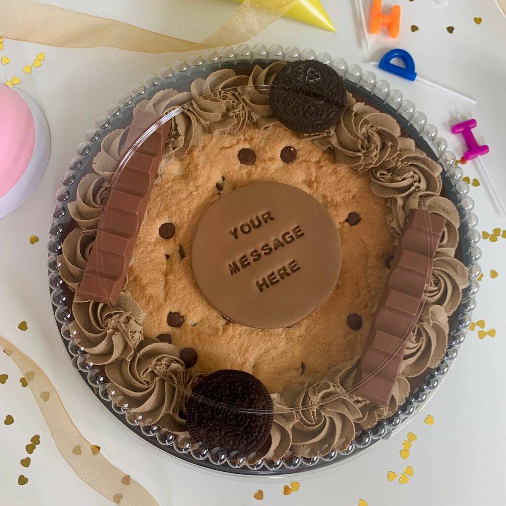 Personalised Chocolate Loaded Giant Cookie Cake By Cookie Doe London