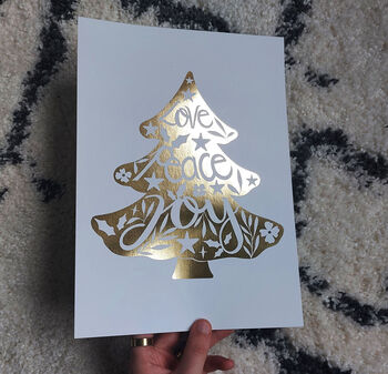 Luxury Gold Foil Christmas Art Print, 2 of 4