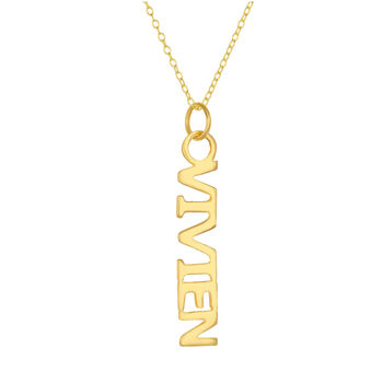 Vertical Custom Name Plate Pendant Charm, 7 of 8