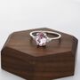 Sterling Silver Genuine Morganite Oval Ring, thumbnail 7 of 12