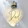 Personalised Feather Filled LED Hanging Glass Heart, thumbnail 3 of 6