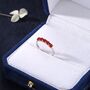 Sterling Silver Natural Red Carnelian Half Infinity Ring, thumbnail 3 of 12