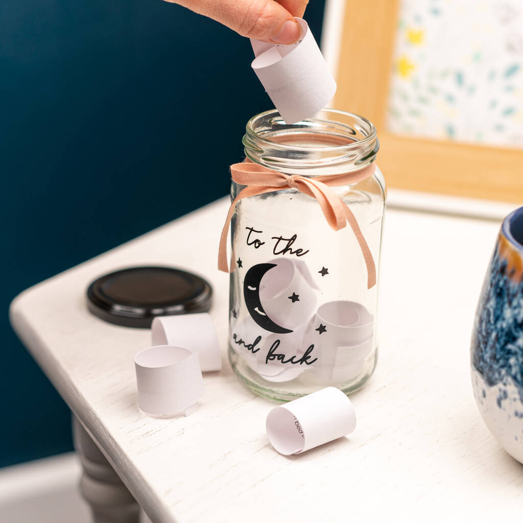 Personalised 'moon And Back' Reasons I Love You Jar By