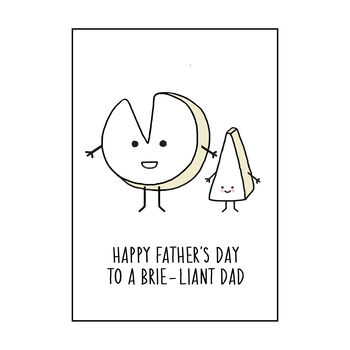 'A Brie Liant Dad' Funny Cheese Father's Day Card, 3 of 3