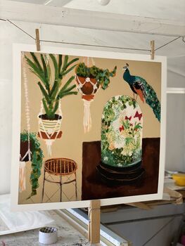'Peacock And Bell Jar'. Fine Art Print, 5 of 6