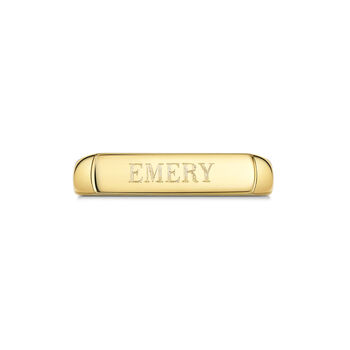 Contemporary Bar Signet Ring 18 K Gold Plated Solid Silver, 5 of 6