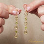 Lemon Quartz Long Drop Gold And Silver Earrings, thumbnail 4 of 9
