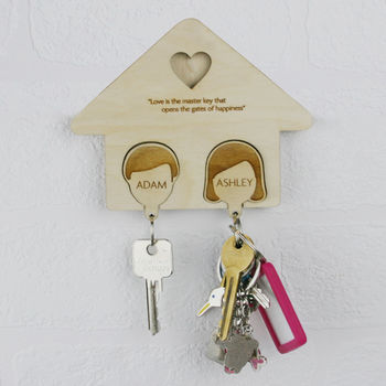 Personalised Couples Key Rack And Keyring Set, 8 of 9