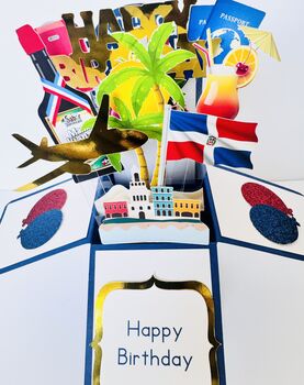 Dominican Republic Themed 3D Birthday Card, 2 of 8