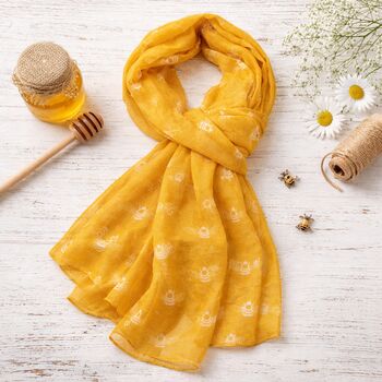 Personalised Bee Print Scarf, 2 of 6
