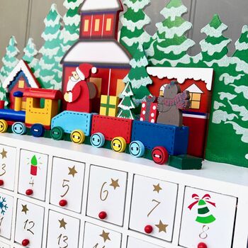 Personalised Wooden Advent With Santa Train, 3 of 6