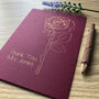 Personalised Rose Flower Thank You Teacher Gold Foil Card, thumbnail 1 of 12