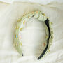 Twist Knot Diamante Gem Headband In Green, thumbnail 3 of 4