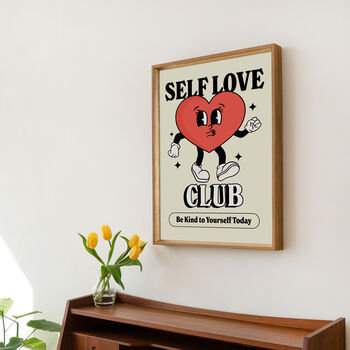 'Self Love Club' Retro Heart Print, 2 of 8