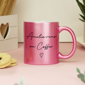 Personalised Pink Glitter Ceramic Mug, 9 of 10