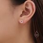 Sterling Silver Open Hexagon Stud Earrings, thumbnail 2 of 12