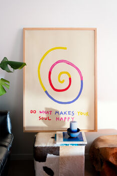 Do What Makes Your Soul Happy Positive Quote Hand Painted Art Print, 3 of 3