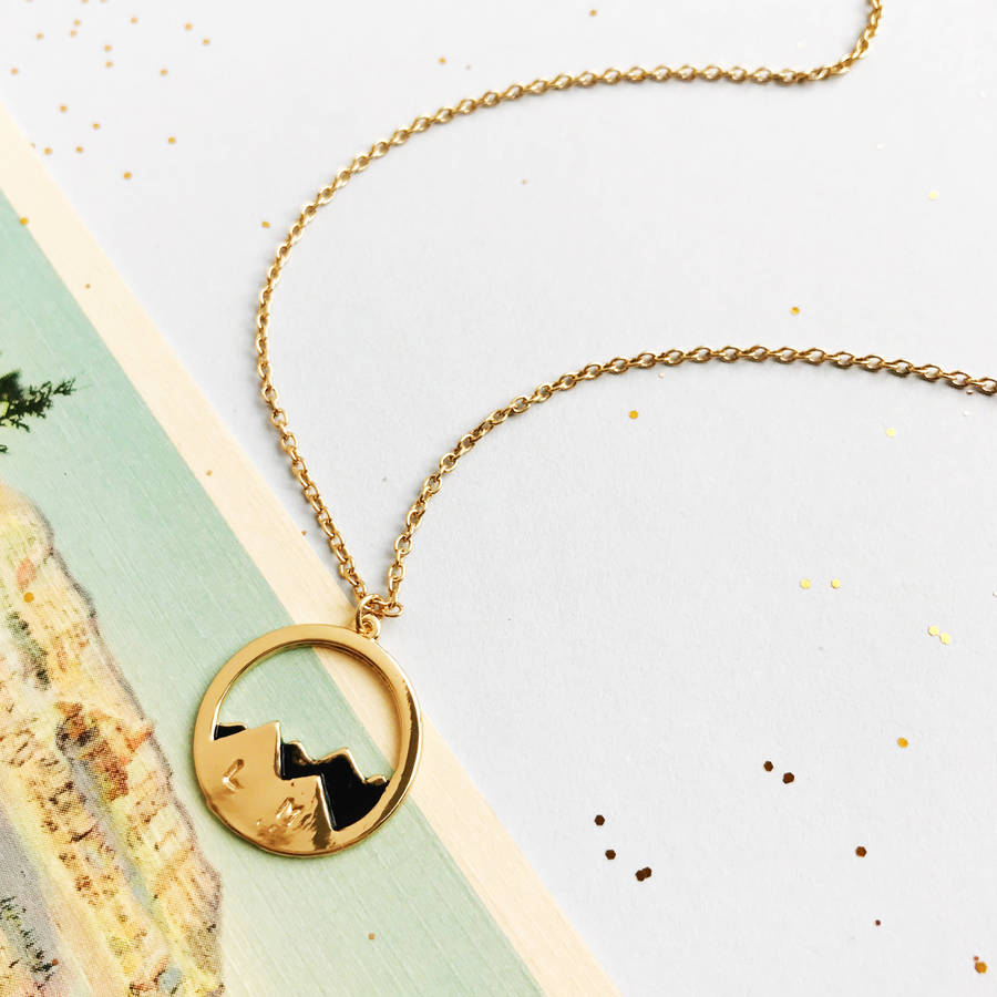 personalised mountain necklace by eclectic eccentricity ...