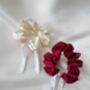 Bridemaid Satin Scrunchie With Ribbon, thumbnail 2 of 4