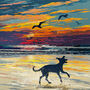 Whippet Or Greyhound Limited Edition Beach Sunset Gift Print, thumbnail 7 of 9