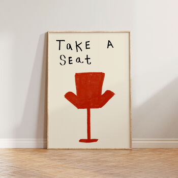 Take A Seat Retro Living Room Wall Art Print, 6 of 10
