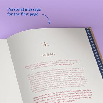 Aquarius Star Sign Gift Personalised Astrology Book, 5 of 9