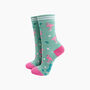 Elephants And Flamingos Bamboo Socks Gift Set For Women, thumbnail 3 of 4