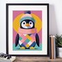 Winter Penguin Illustration Art Print, thumbnail 2 of 3