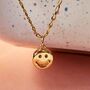 Little Smiley Gold Plated Silver Chain Necklace, thumbnail 4 of 5