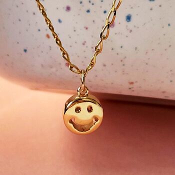 Little Smiley Gold Plated Silver Chain Necklace, 4 of 5