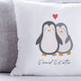 Personalised Penguin Valentines Cushion, thumbnail 2 of 2